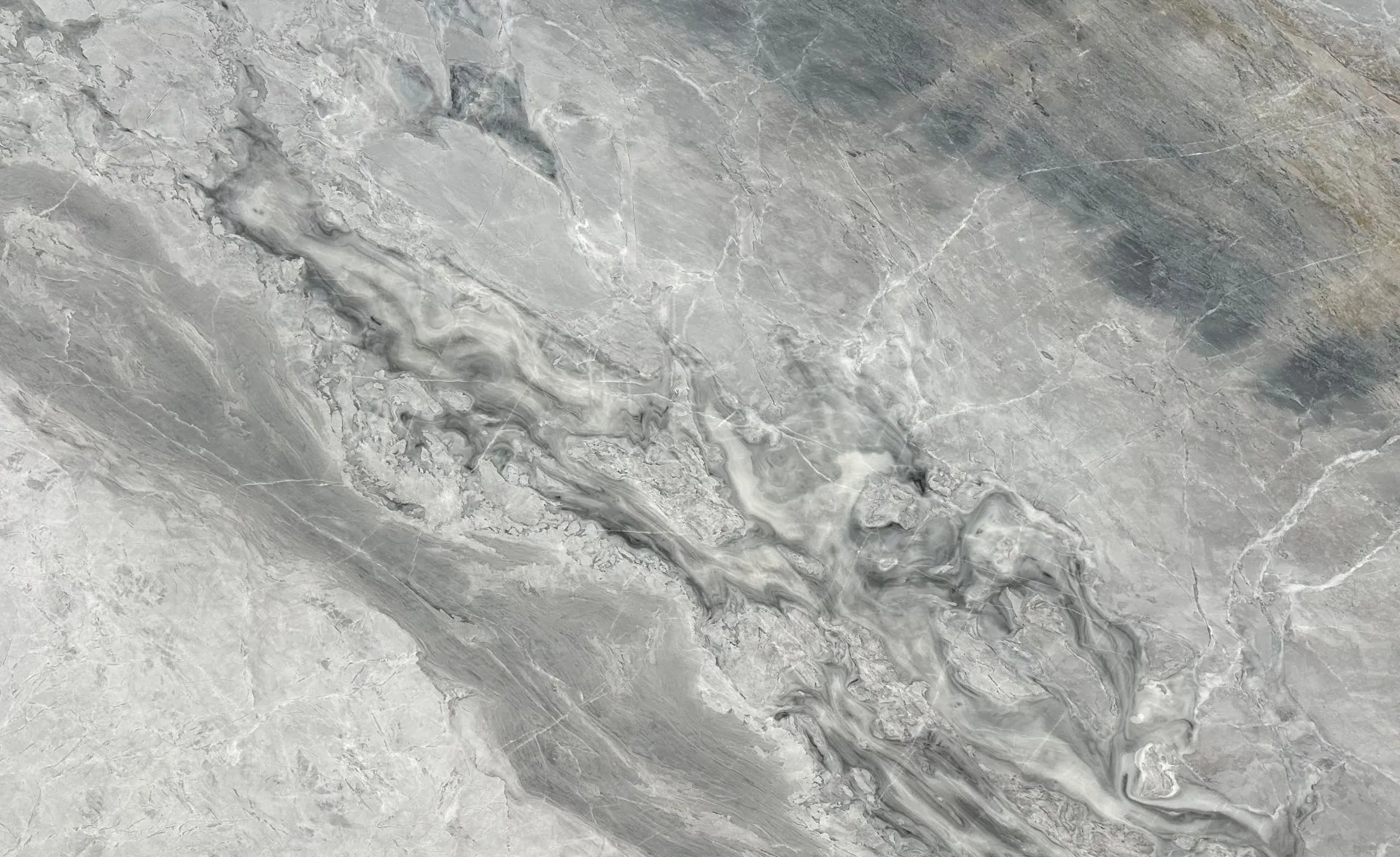 Desert Silver marble slab with soft grey and white veining by RMS Traders natural stone supplier Melbourne